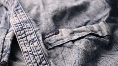 Blue Jeans Kumaş Gömlek Dönen Tekstil Doku Görüntüsü