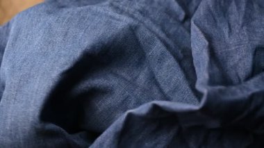 Blue Jeans Kumaş Gömlek Dönen Tekstil Doku Görüntüsü
