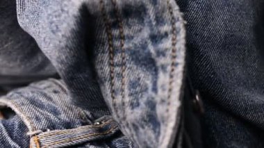 Blue Jeans Kumaş Gömlek Dönen Tekstil Doku Görüntüsü
