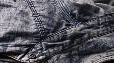 Blue Jeans Kumaş Gömlek Dönen Tekstil Doku Görüntüsü