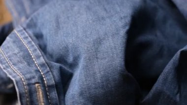 Blue Jeans Kumaş Gömlek Dönen Tekstil Doku Görüntüsü