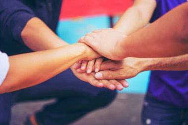 People Hand Montaj Kurumsal Toplantı Takım Çalışması Konsepti.