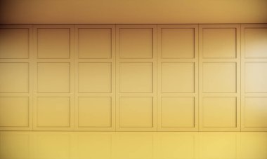 Sarı oda iç tasarım modeli boş oda 3D arkaplan
