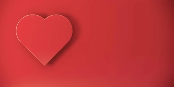 Corazón Rojo Sobre Fondo Rojo Concepto San Valentín — Foto de Stock