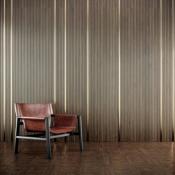 Lüks duvar dizaynı ve parke döşeme 3D döşeme üzerinde koltuk ile iç tasarım