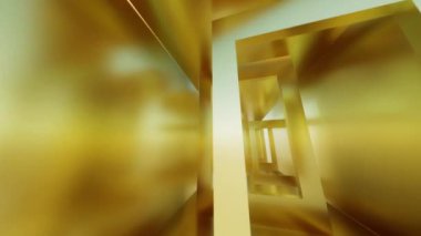 Altın soyut hareket arkaplanı, 3D görüntüleme 4k uzaklaşma görüntüsü