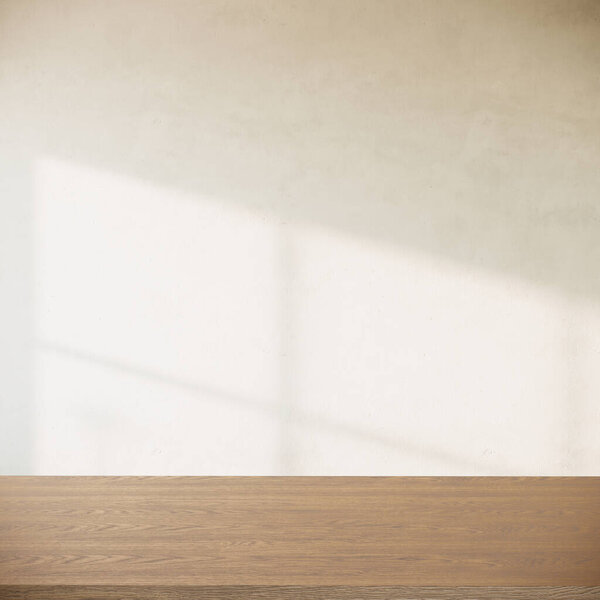 Modern pastel concrete wall and floor empty room for interior design and decoration, 3d rendering room with light brown wall sunlight from window