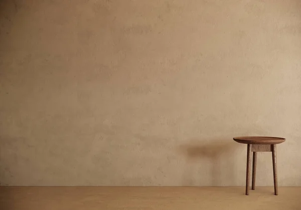 Raumgestaltung Japanischen Stil Mit Kleinem Holztisch Rendering Hintergrund — Stockfoto