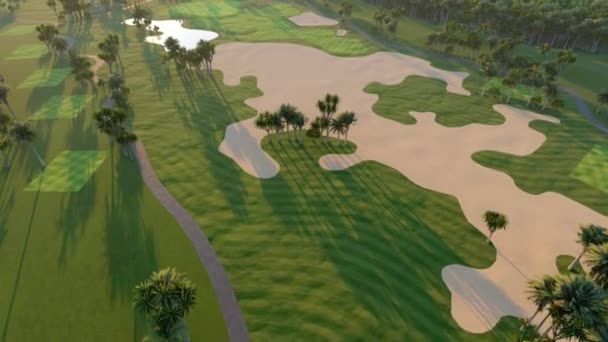Flygfoto Golfbana Video Animation — Stockvideo