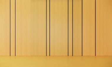 modern sarı boş oda iç tasarımı, 3D görüntüleme arkaplanı