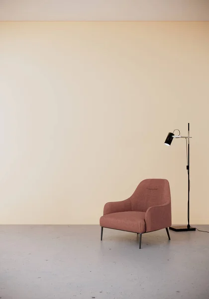 Vintage Stil Wohnzimmer Mit Beiger Farbe Wand Render Vertikalen Hintergrund — Stockfoto