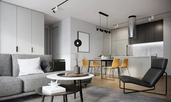 Idées Chambres Blanches Modernes Design Intérieur Tendance Japandi Concepts Appartements — Photo