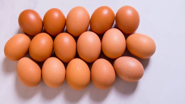 Κοντινό Πλάνο Των Νωπών Καφέ Αυγά Αντίγραφο Χώρο Φόντο Διαφήμιση — Φωτογραφία Αρχείου