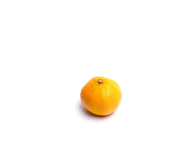 Mandarin White Background Isolated Copy Space Top View Close — Stock Photo, Image