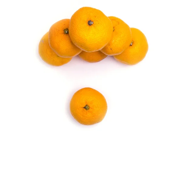 Tangerines White Background Isolated Copy Space Top View Close — Stock Photo, Image