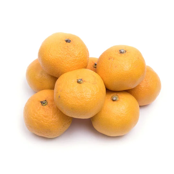 Tangerines White Background Isolated Copy Space Top View Close — Stock Photo, Image