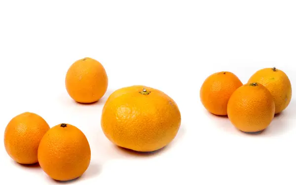 Tangerine Fehér Háttér Közelkép Másolás Tér Elszigetelt — Stock Fotó