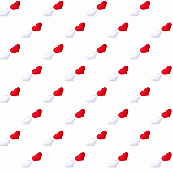 Rood Wit Hart Witte Achtergrond Geïsoleerd Close — Stockfoto