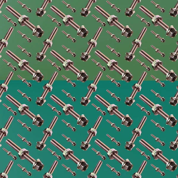 Bolt Dió Mosógép Zöld Gradiens Háttér Minta Közelkép Tapéta Textúra — Stock Fotó