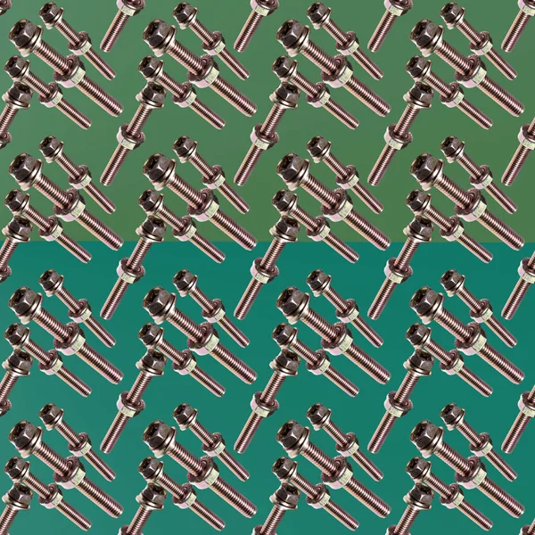 Bolt Dió Mosógép Zöld Gradiens Háttér Minta Közelkép Tapéta Textúra — Stock Fotó