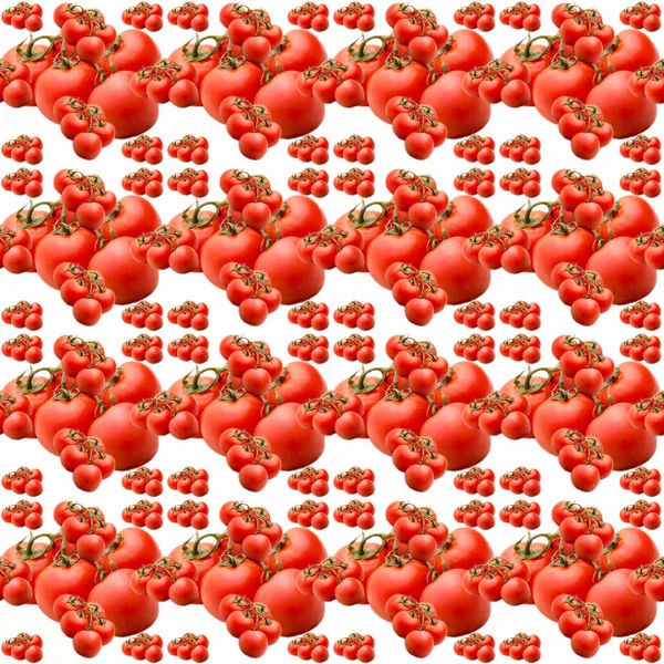 Beyaz arkaplanda domatesler, desen, düz düzen, şablon, reklamcılık, afiş, üst görünüm