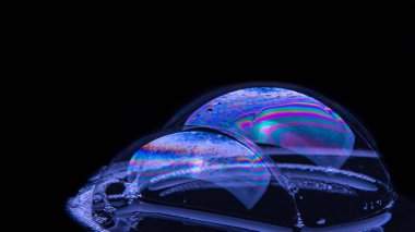 Soyut desenli sabun köpükleri, yakın çekim, makro fotoğraf, doku, desen,