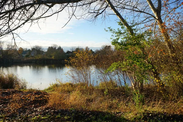 Hermoso Paisaje Otoñal Una Pintoresca Zona Recreo Berlín Alemania — Foto de Stock