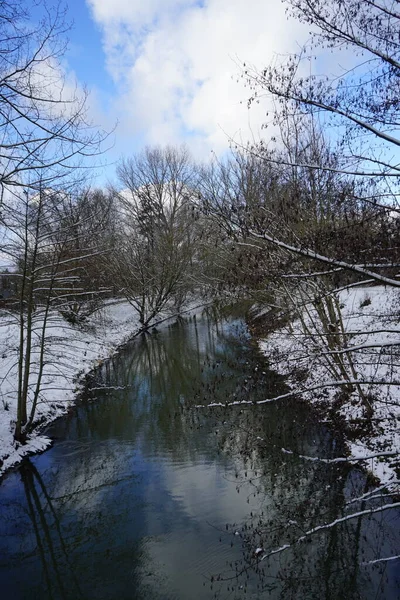 Winterliche Schneelandschaft Mit Wunderbarer Vegetation Januar Berlin Deutschland — Stockfoto