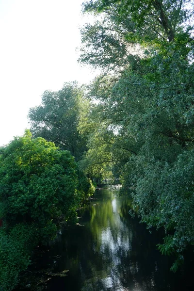 Rivière Wuhle Ses Environs Avec Une Végétation Magnifique Juin Berlin — Photo