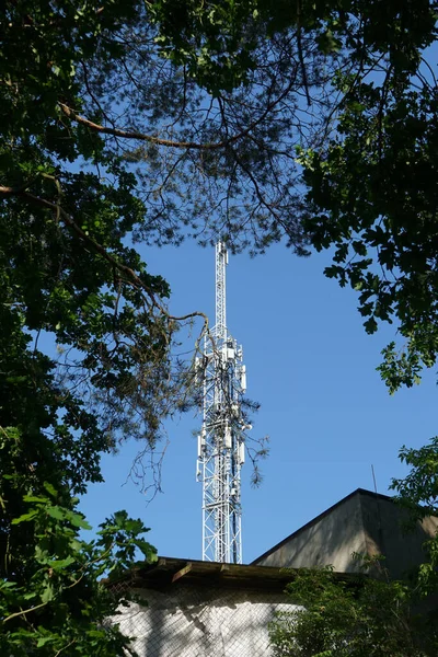 Site Téléphonie Cellulaire Une Tour Téléphonie Cellulaire Une Station Base — Photo