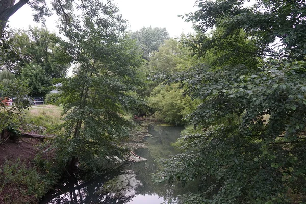 Vue Sur Rivière Wuhle Ses Environs Avec Une Belle Végétation — Photo