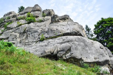Gündoğumunda ulusal park ve kayalıklar var. Tustan, Batı Ukrayna Gezisi.