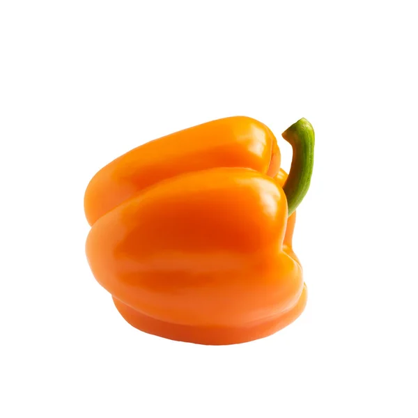 Gul Orange Bell Pepper Isolerad Vit Bakgrund Begreppet Ekologisk Mat — Stockfoto