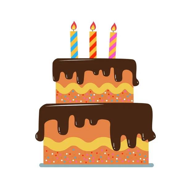 Birthday Cake Pastry for holidays Birthday Party Elements Isolated vector illustration in flat style