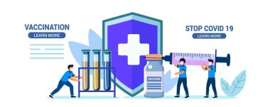 Aşıya karşı protestolar düz vektör illüstrasyon aşısı reddediliyor zorunlu aşı aşısı tereddüdü yok vax kavramı yok. Doktor ve hemşire olan hastalar önleyici ilaçlara ihtiyaç olduğunda ısrar ediyorlar.