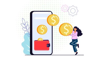 Blog içeriği ve reklam yerleri ve sponsorluk ortaklıkları ile gelir oluşturma Etkilendirici iş ve yaratıcı içerik üreten Earn para çevrimiçi monetizasyon kavramı Vektör ilülasyonu