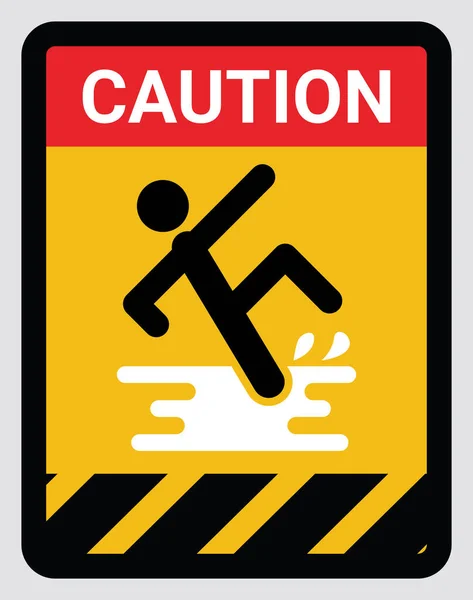 Wet Floor Cleaning Progress Sign Warning Yellow Rounded Square Symbol — Stock Vector