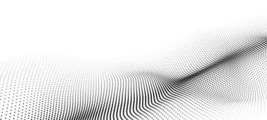 Hareket eden parçacıklar dalgası. Soyut vektör 3d illüstrasyon .