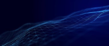 Geometrik arka planda çokgenleri birbirine bağladım. Sibernetik parçacıklar ağ bağlantısı 3d .