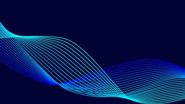 Mavi yarım tonlu soyut arkaplan. Vektör dinamik dalgası.