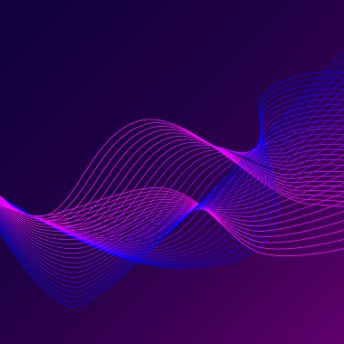 Geleceğe ait renkli bir geçmiş. Pembe, mavi ve mor renkli gradyan geometrik pankart. Müzik için dengeleyici. vektör.