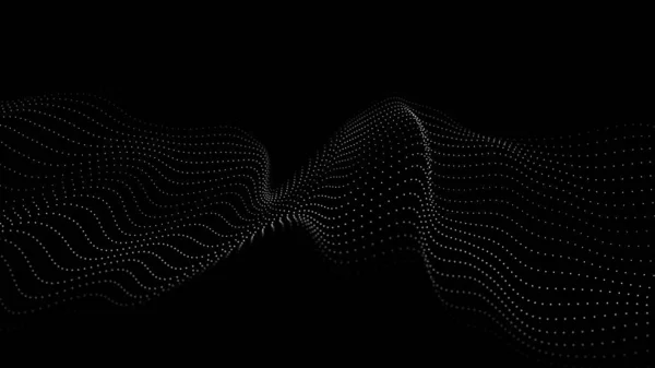 Une Vague Particules Illustration Vectorielle Abstraite Sur Fond Sombre — Image vectorielle