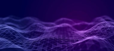 Soyut dijital arkaplan. Ağ bağlantısı yapısı. Büyük veri. Fütürist soyut dalga.