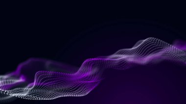 Soyut ses parçacıkları dalgası. Müzik için dengeleyici. Sinyal iletimi. Üç Boyut