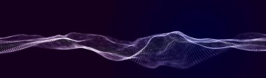 Mor ve mavi tonlarda soyut neon dalga arkaplanı. Bilgisayar sanal gerçekliğinin görselleştirilmesi.
