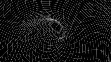 Soyut tünel. Vektör solucan deliği 3B Koridor örgüsü