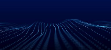 Dinamik dalganın gelecekteki arka planı. Büyük veri. Soyut arkaplan 3D. 4k