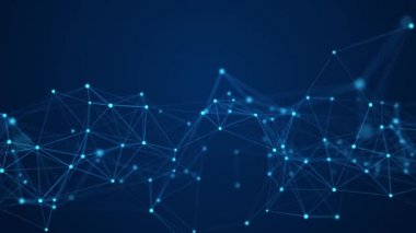 Network connection data structure. Information technology. Big data visualization. 3D Seamless loop.
