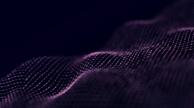 Ağ bağlantısı yapısı. Veri transferi. Noktalar ve çizgilerin birbirine bağlandığı soyut bir arkaplan. Üç Boyut