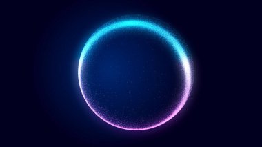 Dijital bilgi alanı arkaplanı. Hareket eden parçacıkların akışı. Büyük veri görselleştirmesi. Üç Boyut